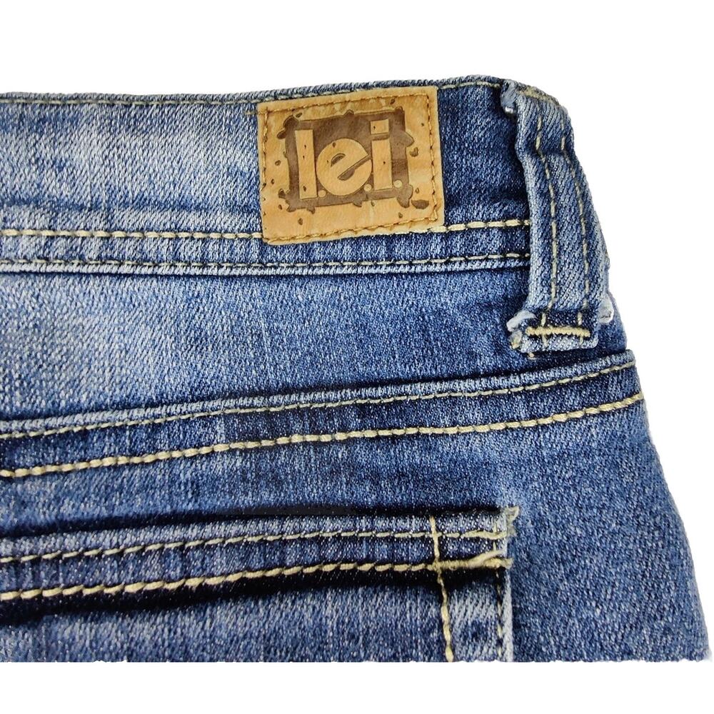 L.e.i. Sophia Hipster Flare Jeans Juniors 13 Blue Medium Wash Low Rise 32x31 - Picture 9 of 10